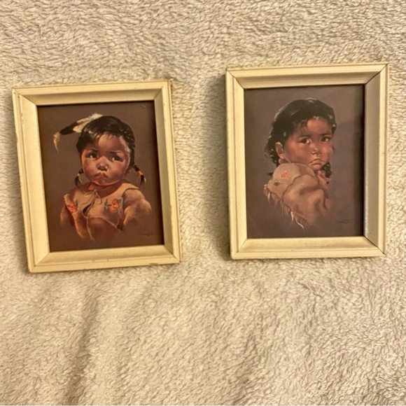 Vintage Other - Vintage Dorothy Oxborough indigenous children art print Canadiana 5x4 inch 1960s